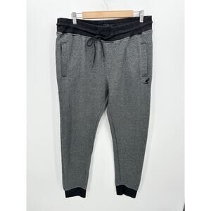Kangol Jogger Sweatpants Men XL Drawstring Grey Thermal Knit Zipper Drawstring